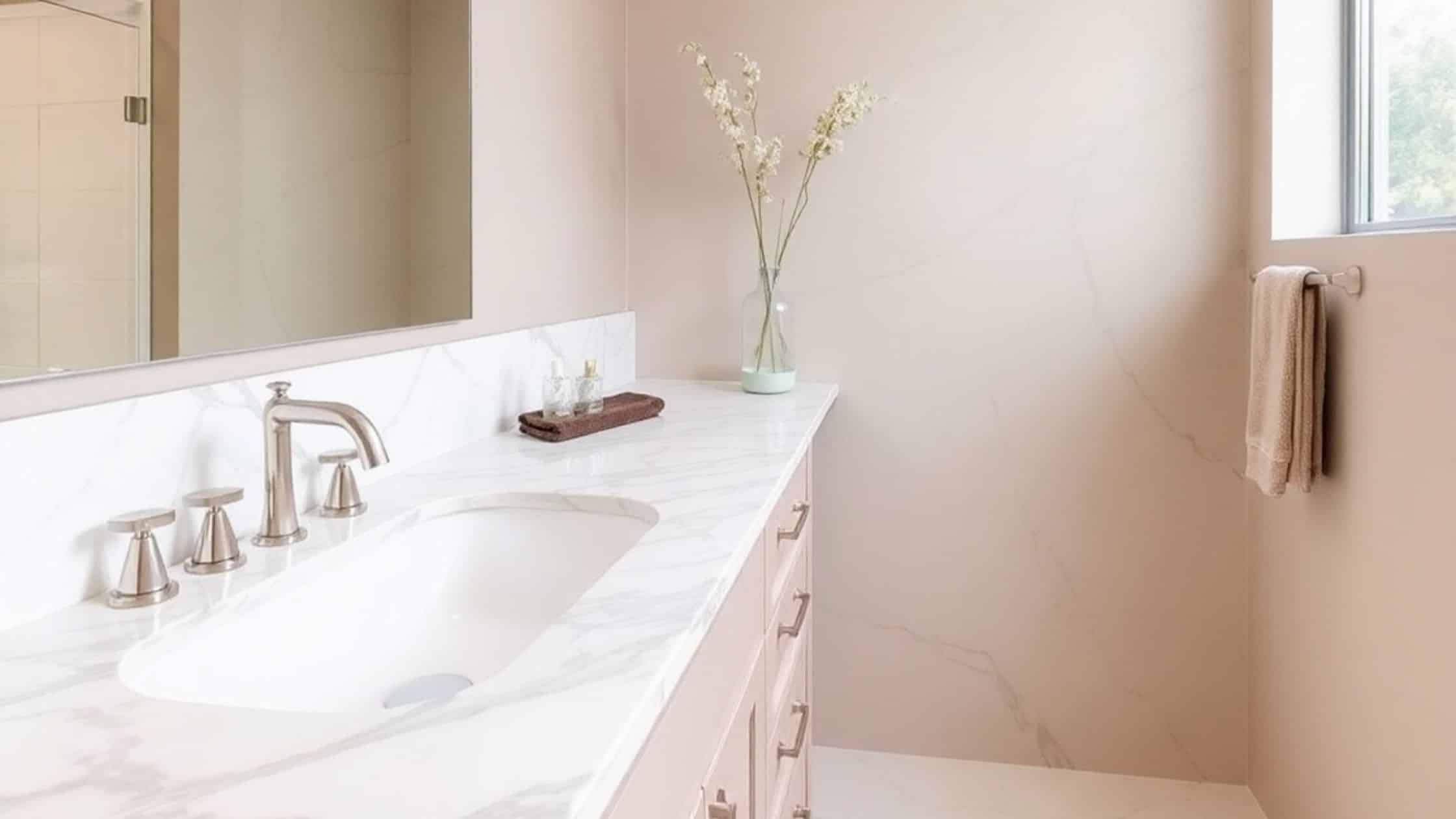 Quartz bathroom countertops